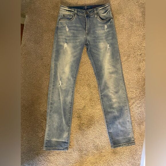 7 For All Mankind Light Blue Slimmy Jeans Size 14 - Picture 6 of 7